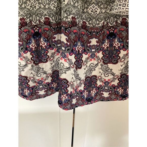 UMGEE Mix Print Boho Dress Sz S Bell 3/4 Sleeve Tunic - Picture 4 of 9